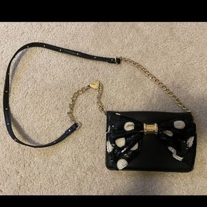 Betsey Johnson Black, Sparkle Bow Purse